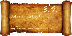 Bakró Imbert névjegykártya